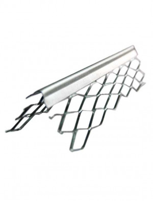 Профиль угловой под штукатурку сетчатый цинк 3м Профиль угловой под штукатурку сетчатый цинк 3м