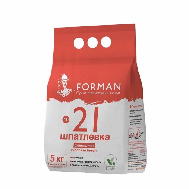 Шпаклевка гипсовая Forman 21 финишная  Шпаклевка гипсовая Forman 21 финишная