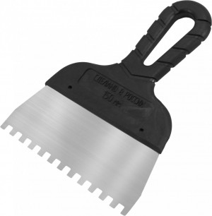 Шпатель фасадный нержавеющая сталь с зубьями DECOR Шпатель фасадный нержавеющая сталь с зубьями DECOR