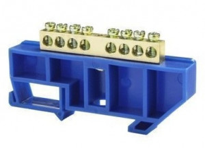 Шина нулевая 6х9 8 групп с изолятором Шина нулевая 6х9 8 групп с изолятором