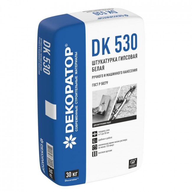 Штукатурка гипсовая Декоратор DK 530 (30кг) 