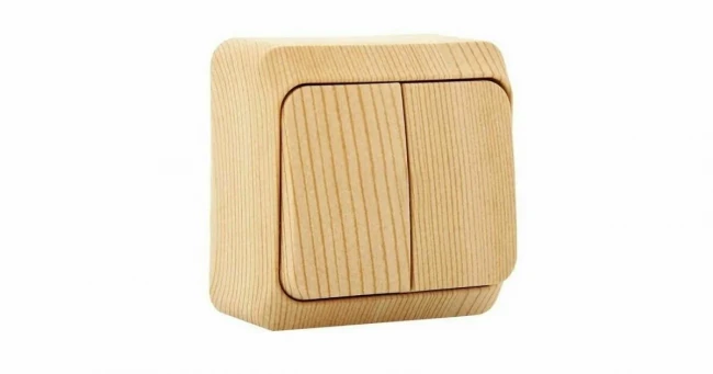 Выключатель  UNIVersal ОЛИМП СОСНА 10А 220В открытая установка