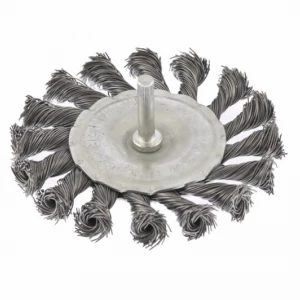 Щётка для дрели плоская со шпилькой крученая металлическая проволока Matrix Щётка для дрели плоская со шпилькой крученая металлическая проволока Matrix