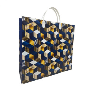 Подарочный пакет Кубики 30х30+10 из мягкого пластика Подарочный пакет Кубики 30х30+10 из мягкого пластика