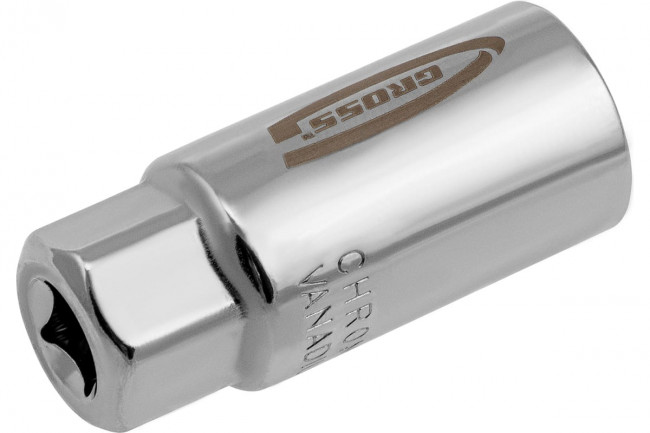 Головка торцевая многоразмерная, CrV, 6-21 мм, под квадрат 3/8, CrV, хромированная Gross Головка торцевая многоразмерная, CrV, 6-21 мм, под квадрат 3/8, CrV, хромированная Gross