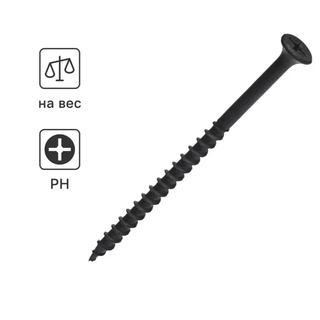 Саморез чёрный по дереву Саморез чёрный по дереву