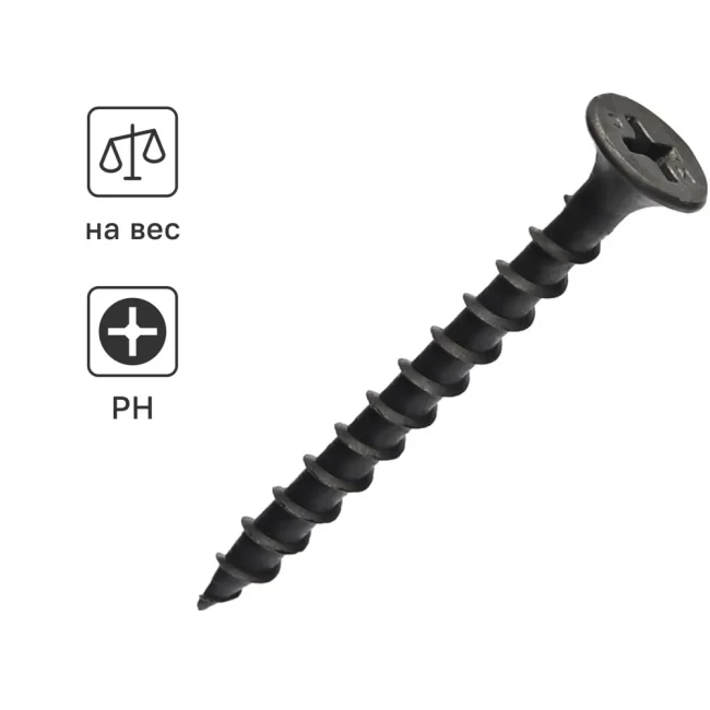 Саморез чёрный по дереву Саморез чёрный по дереву