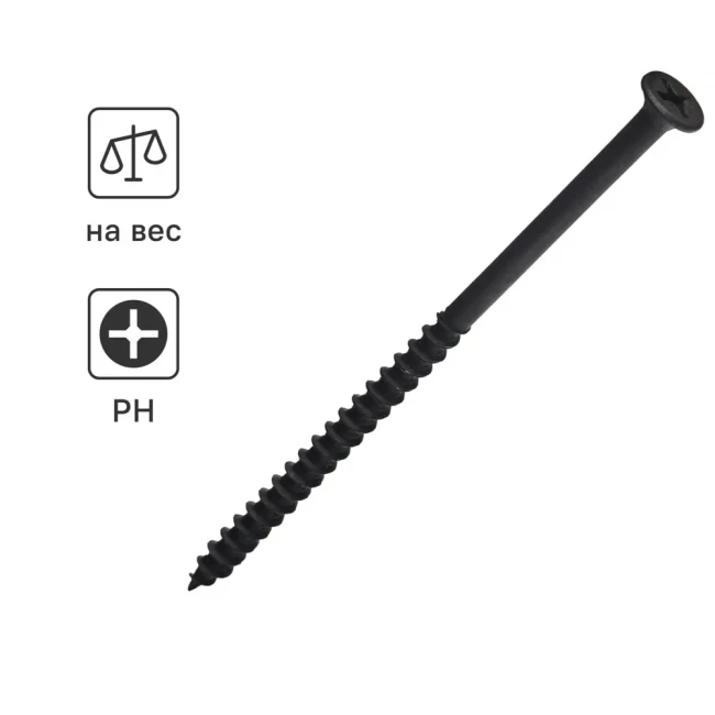 Саморез чёрный по дереву Саморез чёрный по дереву