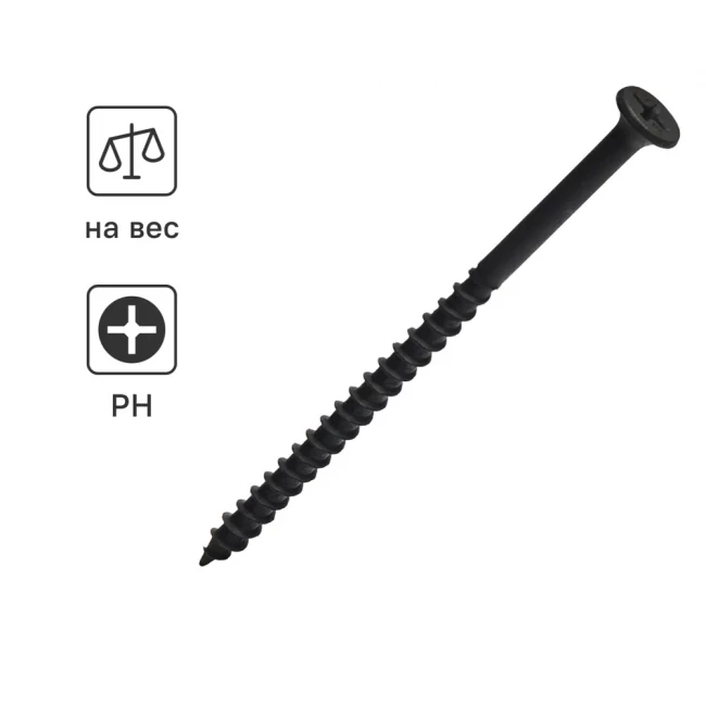 Саморез чёрный по дереву Саморез чёрный по дереву
