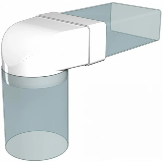 Соединитель угловой 110х55  Ø100 Эвент Соединитель угловой 110х55  Ø100 Эвент