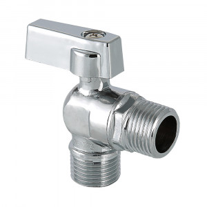 Кран шаровой угловой для сантехнических приборов 1/2"х3/4" н/н ручка-флажок Кран шаровой угловой для сантехнических приборов 1/2"х3/4" н/н ручка-флажок