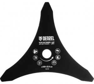 Диск для триммера, 305 х 25,4 мм, толщина 1,6 мм, 3 лезвия Denzel Диск для триммера, 305 х 25,4 мм, толщина 1,6 мм, 3 лезвия Denzel