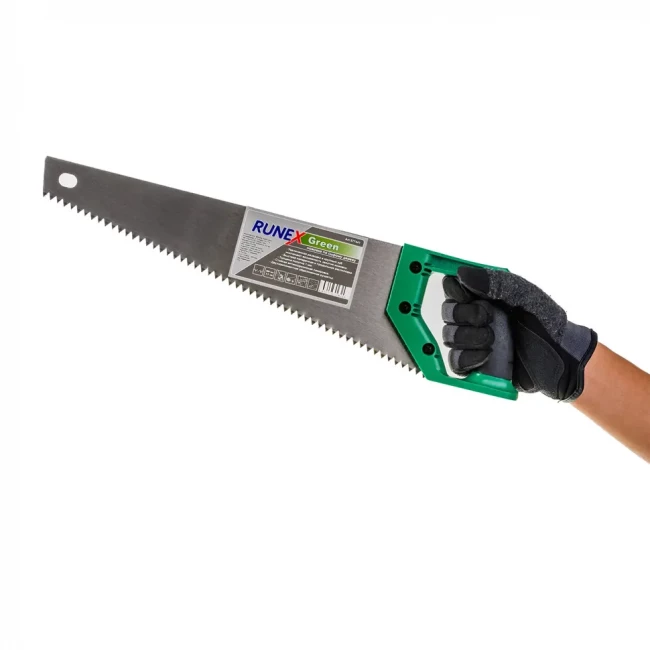 Ножовка по сырой древесине 400мм прямой крупный зуб Runex Green Ножовка по сырой древесине 400мм прямой крупный зуб Runex Green