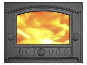 Дверца каминная чугунная ДК-2С RLK 365 крашенная со стеклом(375х300мм) Дверца каминная чугунная ДК-2С RLK 365 крашенная со стеклом(375х300мм)